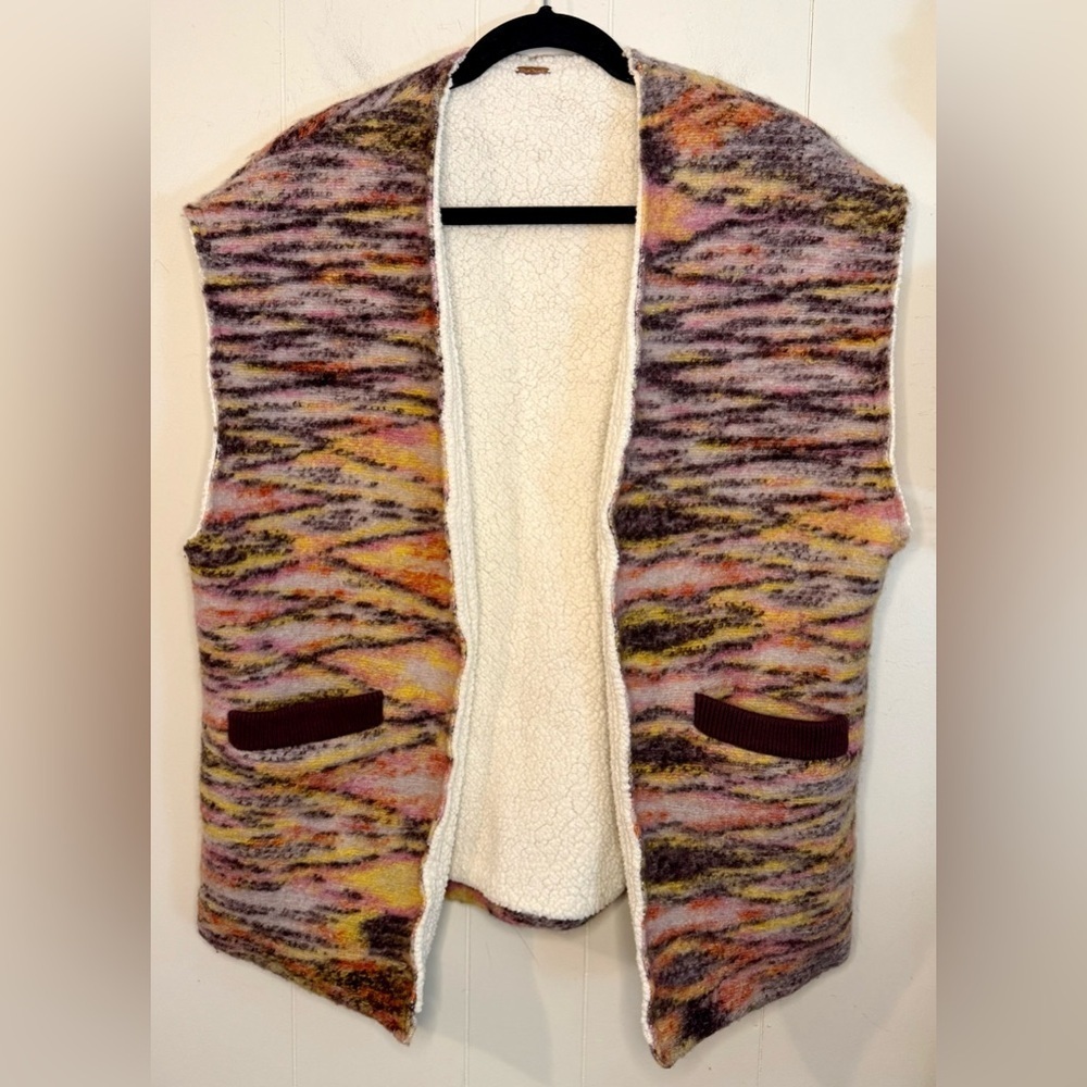 Free People Layer Up Oversized Wool Vest, Size S - Picture 4 of 11